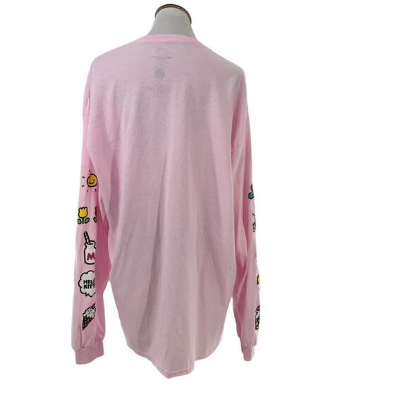 Sanrio Hello Kitty Long Sleeve Pullover Shirt Women 2XLLogo Pink License Product - Picture 2 of 8